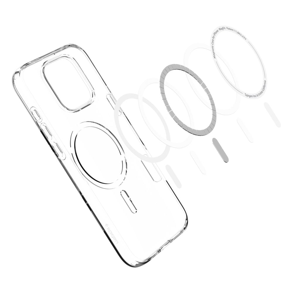 MagSafe Hülle für Apple iPhone 16 Pro Max, Spigen, Flüssigkristall, Transparent ACS08387