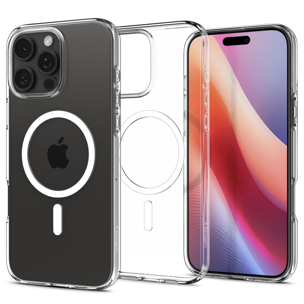 MagSafe Hülle für Apple iPhone 16 Pro Max, Spigen, Flüssigkristall, Transparent ACS08387