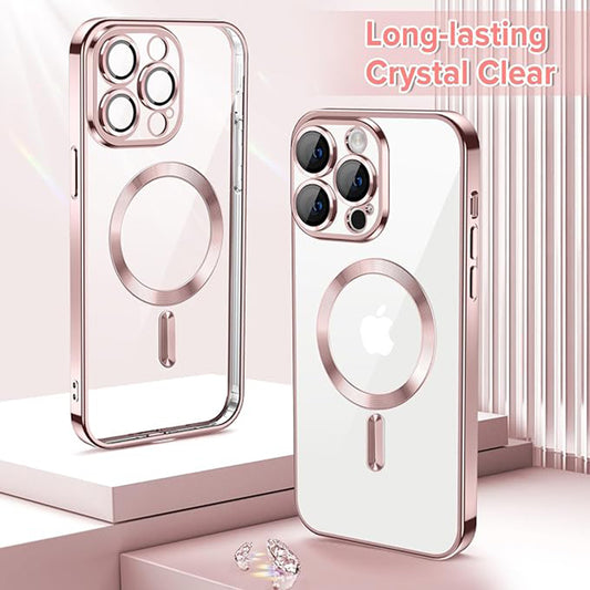 MagSafe-Hülle für Apple iPhone 12 Pro, Techsuit, Luxury Crystal, Rosa