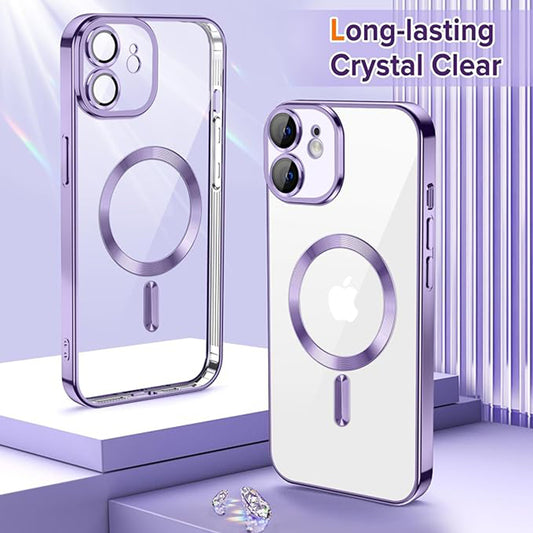 MagSafe-Hülle für Apple iPhone 12, Techsuit, Luxury Crystal, Hellviolett