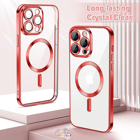 MagSafe-Hülle für Apple iPhone 13 Pro Max, Techsuit, Luxury Crystal, Rot
