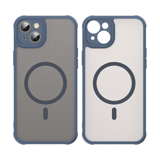MagSafe-Hülle für Apple iPhone 14 Plus, Techsuit, HaloFrost II, Marineblau