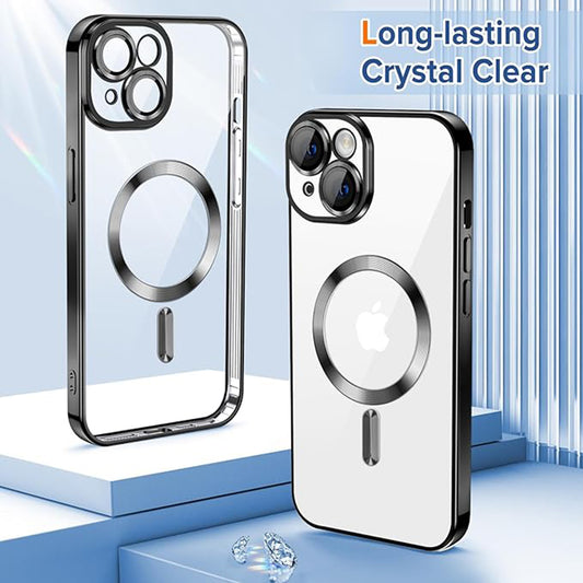 MagSafe-Hülle für Apple iPhone 14 Plus, Techsuit, Luxury Crystal, Schwarz