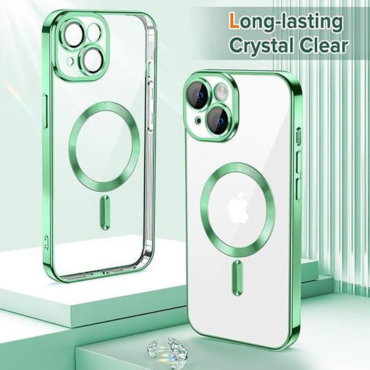 MagSafe Case for Apple iPhone 14 Plus, Techsuit, Luxury Crystal, Light Green