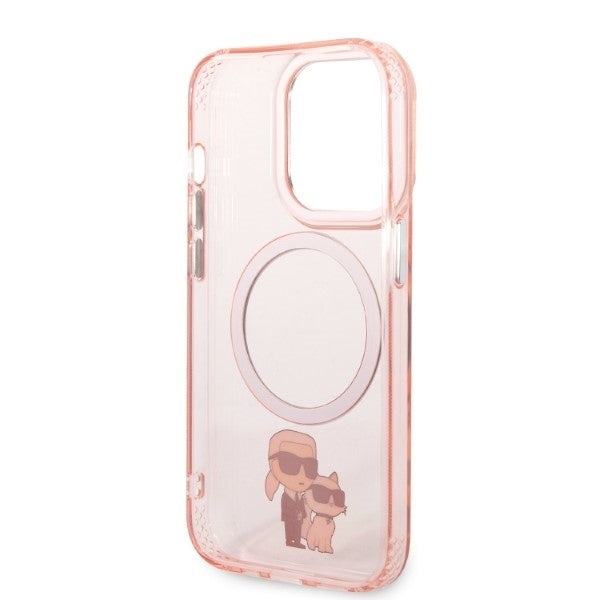 MagSafe Hülle für Apple iPhone 14 Pro, Karl Lagerfeld, Ikonik Karl & Choupette, Rosa