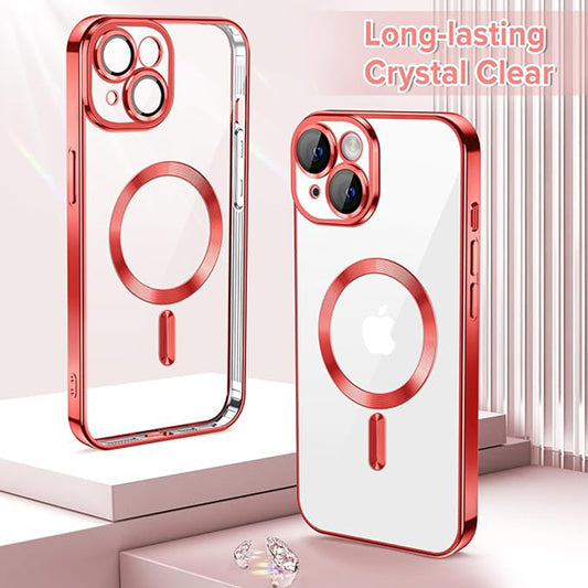 MagSafe-Hülle für Apple iPhone 14, Techsuit, Luxury Crystal, Rot