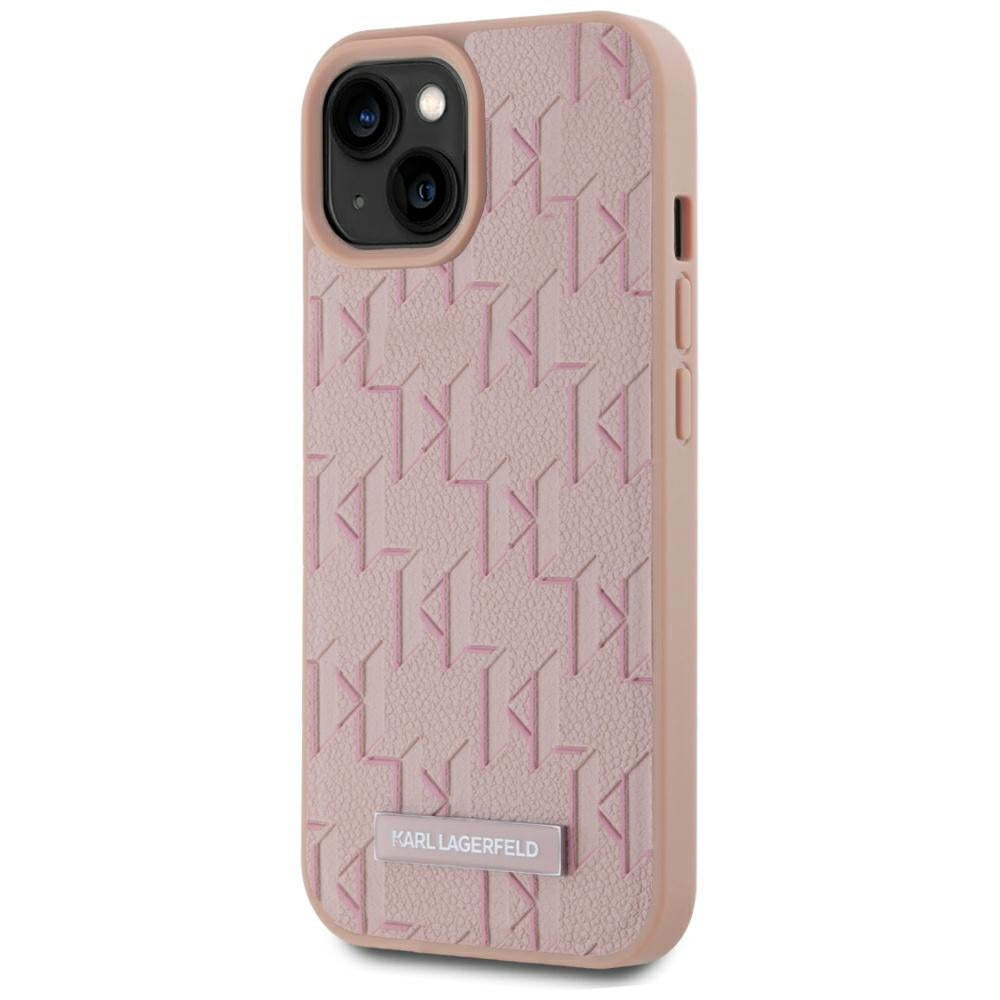 MagSafe Hülle für Apple iPhone 15, Karl Lagerfeld, Hot Stamp, Rosa