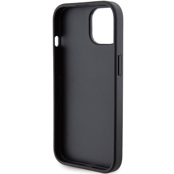 MagSafe Hülle für Apple iPhone 15, Karl Lagerfeld, Saffiano Gripstand Karl & Choupette, Schwarz