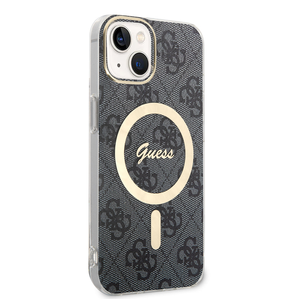 MagSafe Case for Apple iPhone 15 Plus, Guess, IML 4G, Black