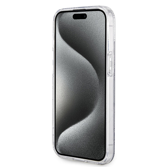 MagSafe Hülle für Apple iPhone 15 Plus, Guess, IML Gcube, Schwarz