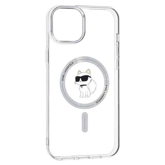 MagSafe Hülle für Apple iPhone 15 Plus / 14 Plus, Karl Lagerfeld, IML Choupette, Transparent
