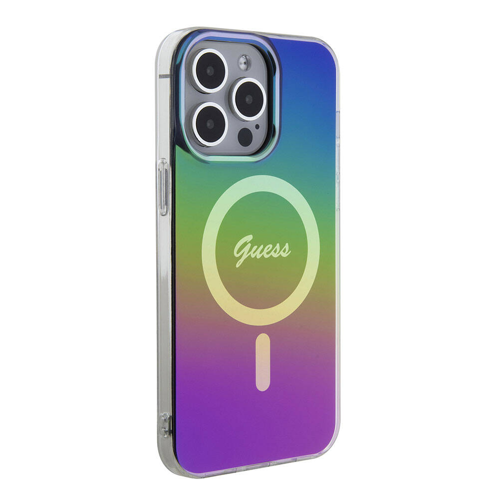 MagSafe Hülle für Apple iPhone 15 Pro, Guess, IML Iridescent, Mehrfarbig
