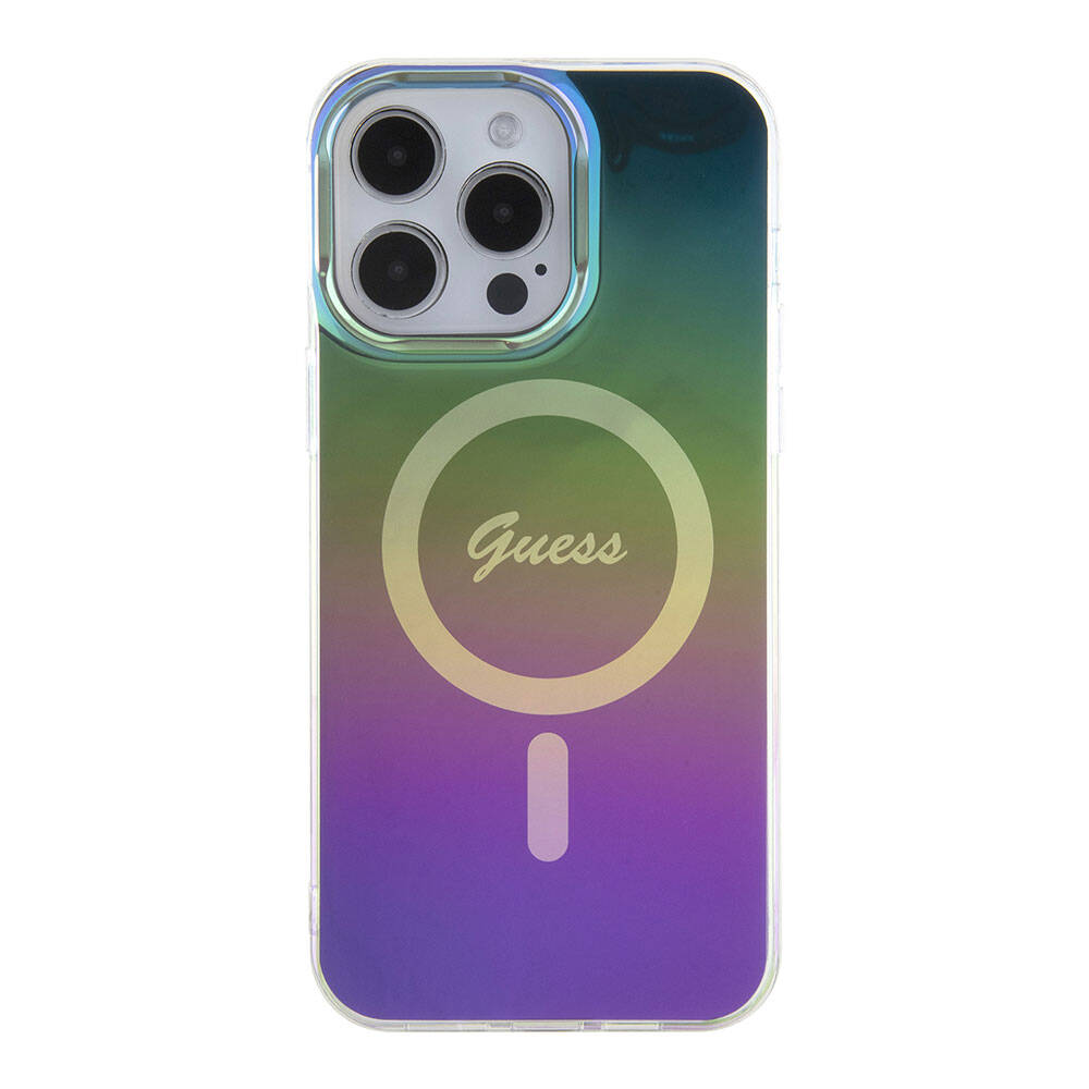 MagSafe Hülle für Apple iPhone 15 Pro, Guess, IML Iridescent, Mehrfarbig