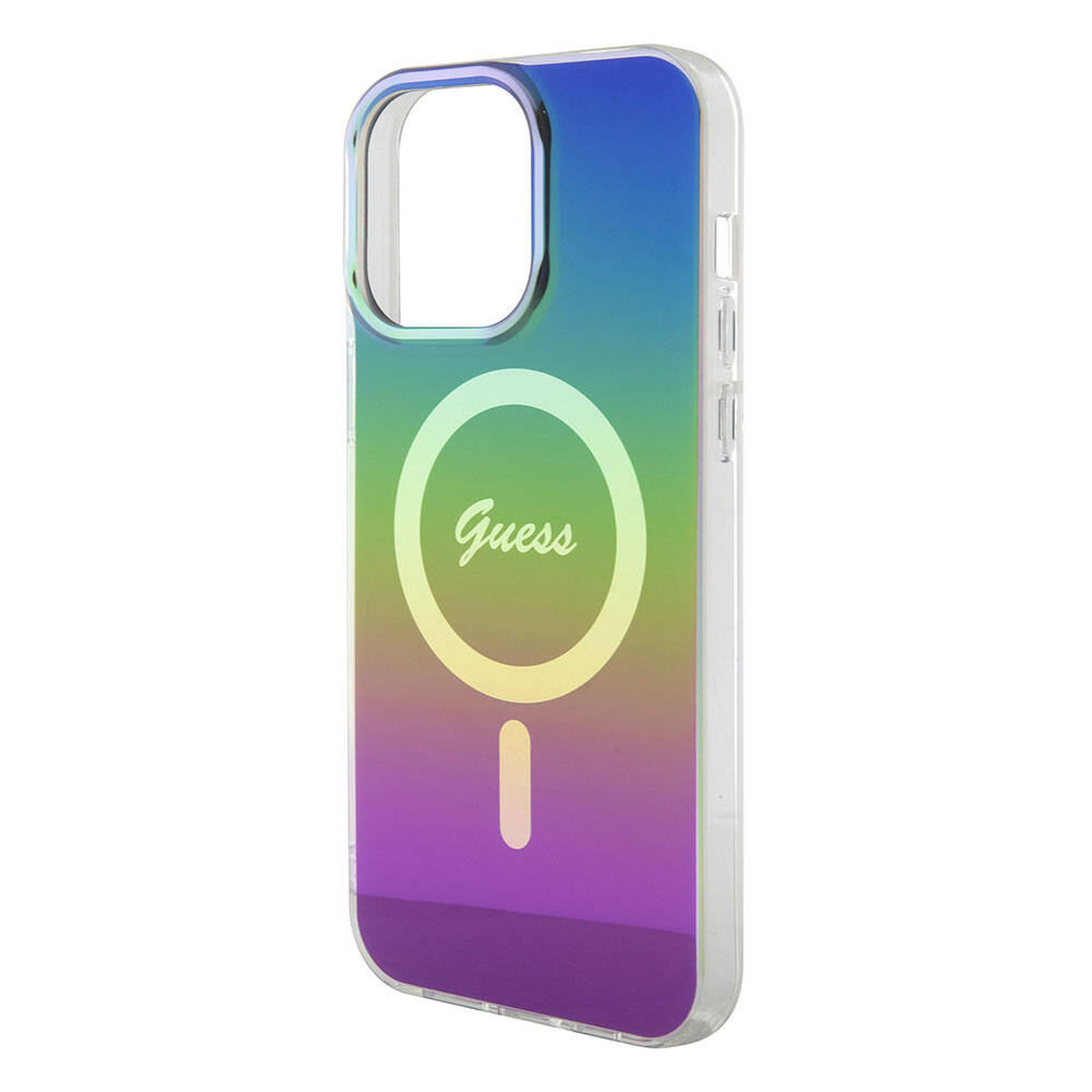 MagSafe Hülle für Apple iPhone 15 Pro, Guess, IML Iridescent, Mehrfarbig