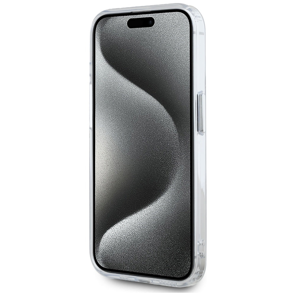 MagSafe Case for Apple iPhone 15 Pro, Karl Lagerfeld, IML Metal Karl's Head, White