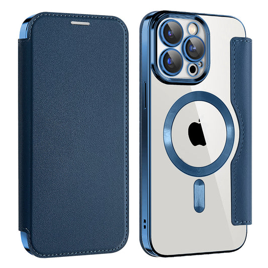 MagSafe-Hülle für Apple iPhone 15 Pro Max, Techsuit, SmartMag Book, Blau