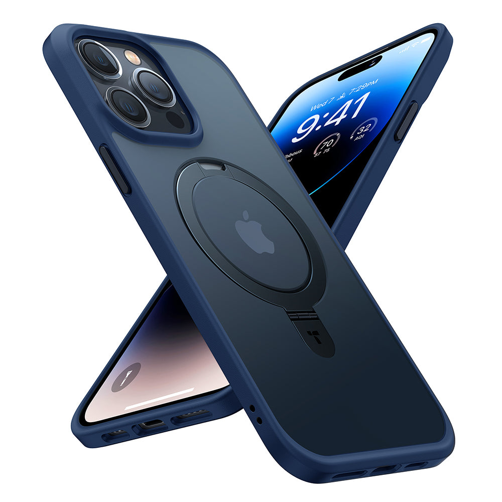 MagSafe Case for Apple iPhone 15 Pro Max, Torras, Ostand, Navy Blue