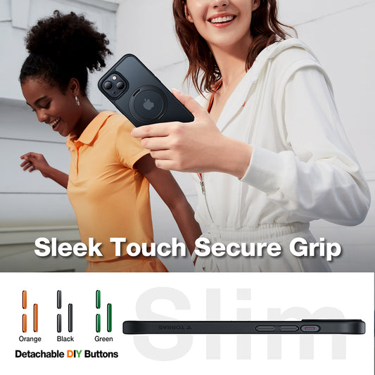 MagSafe Hülle für Apple iPhone 15, Torras, Ostand Pro, Schwarz