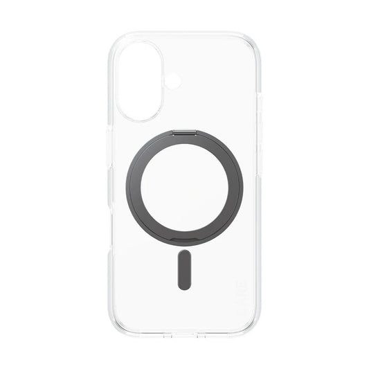 MagSafe Case for Apple iPhone 16, PanzerGlass, Care Feature Kickstand, Black Transparent