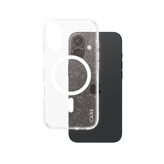 MagSafe Case for Apple iPhone 16, PanzerGlass, Urban Combat Star Lit Care, White Transparent