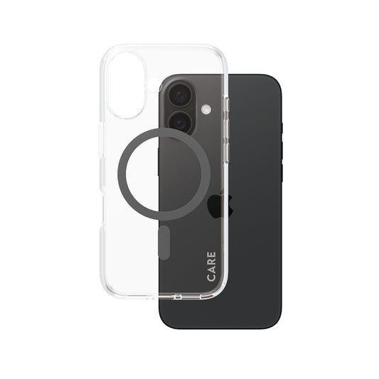 MagSafe Case for Apple iPhone 16, PanzerGlass, Urban Combat Care, Black Transparent