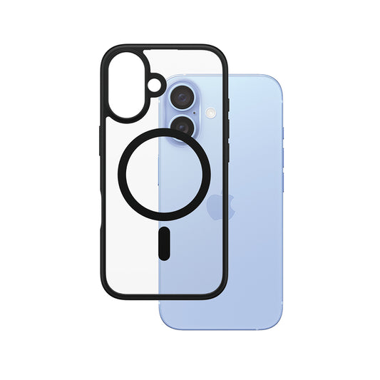 MagSafe Case for Apple iPhone 16, PanzerGlass, Frame, Black Transparent