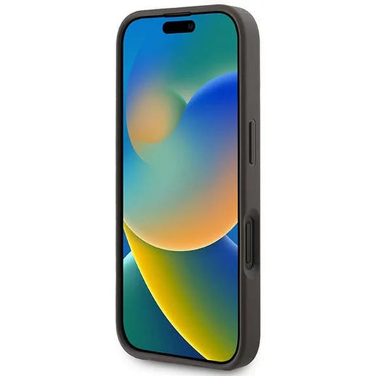 MagSafe Hülle für Apple iPhone 16 Plus, Guess, 4G Ring Classic Logo, Braun