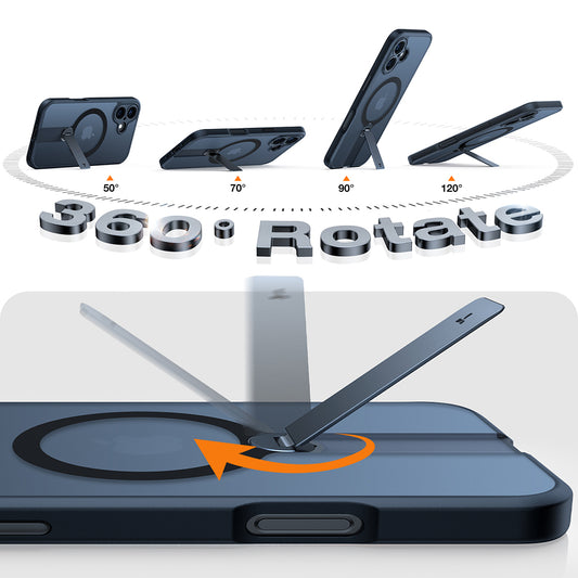 MagSafe Hülle für Apple iPhone 16 Plus, Torras, Pstand Spin, Schwarz