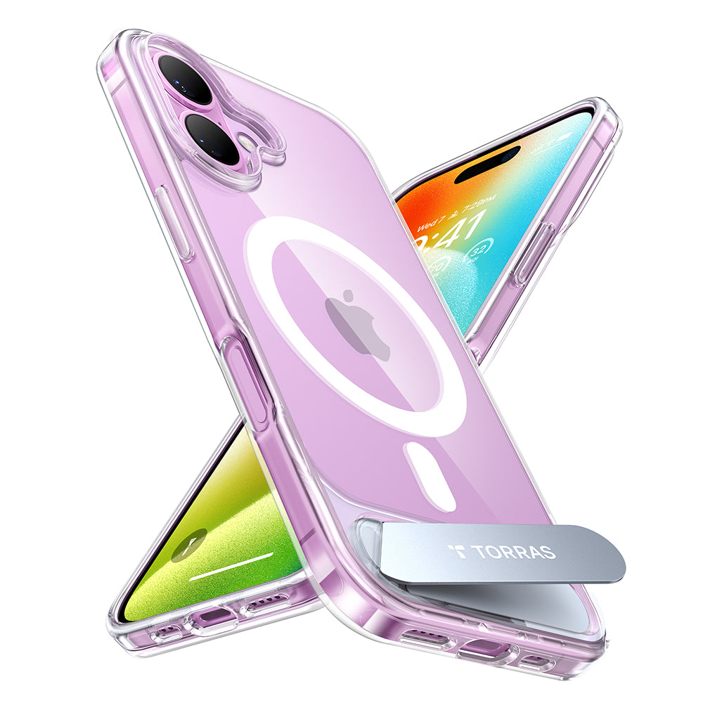 MagSafe Hülle für Apple iPhone 16 Plus, Torras, Pstand, Transparent