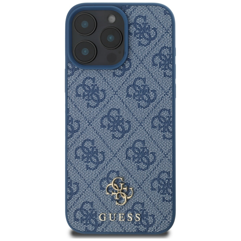 MagSafe Case for Apple iPhone 16 Pro, Guess, 4G Small and Classic Logo, Blue