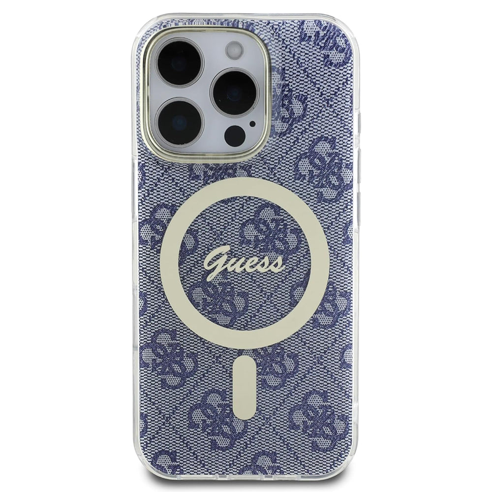 MagSafe Hülle für Apple iPhone 16 Pro, Guess, IML 4G, Blau