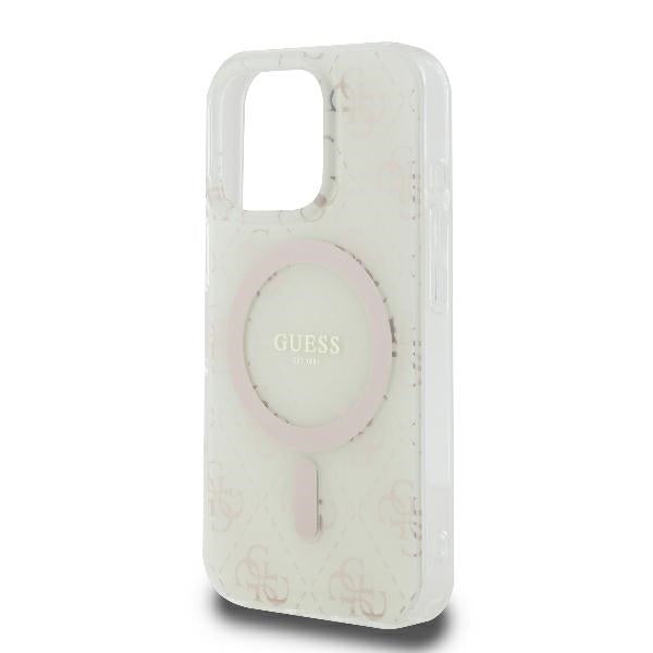 MagSafe Hülle für Apple iPhone 16 Pro, Guess, IML 4G Hintergrund, Weiß