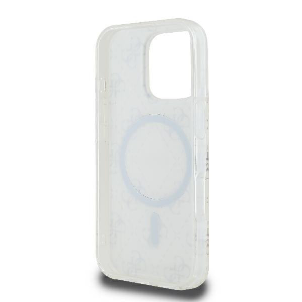 MagSafe Hülle für Apple iPhone 16 Pro, Guess, IML 4G Hintergrund, Weiß