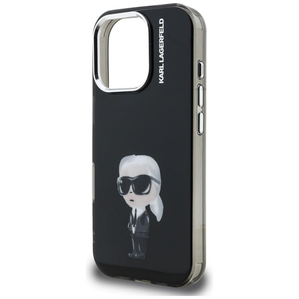 MagSafe Hülle für Apple iPhone 16 Pro, Karl Lagerfeld, IML Aquarelle Logo Karl, Schwarz
