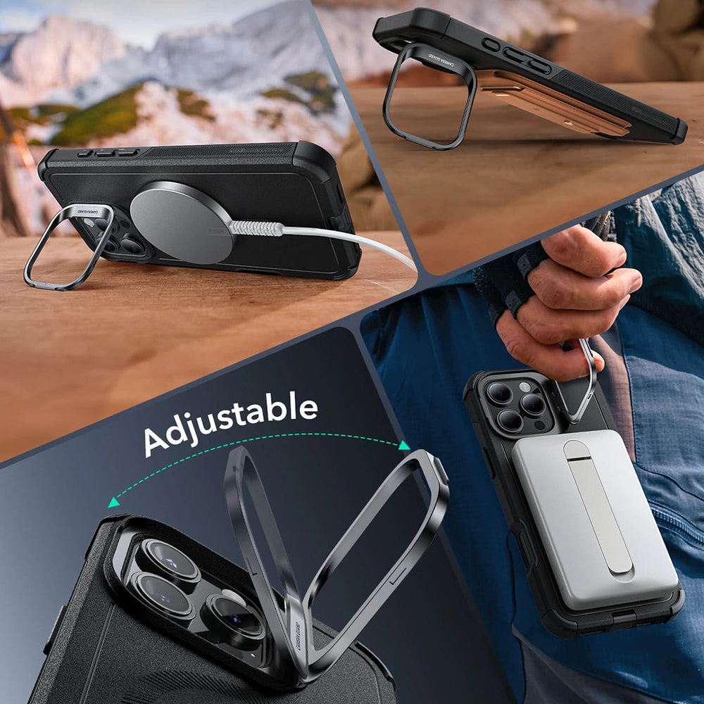 MagSafe Hülle für Apple iPhone 16 Pro Max, ESR, Cyber Armor Kickstand, Grün