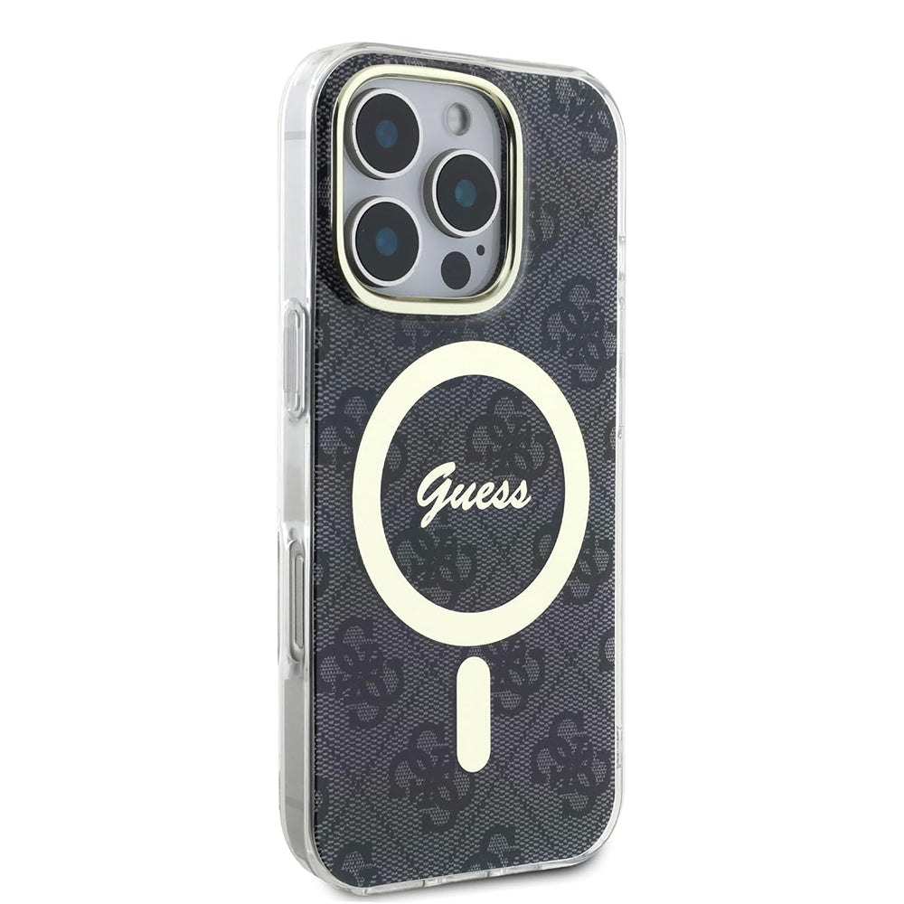 MagSafe Hülle für Apple iPhone 16 Pro Max, Guess, IML 4G, Schwarz