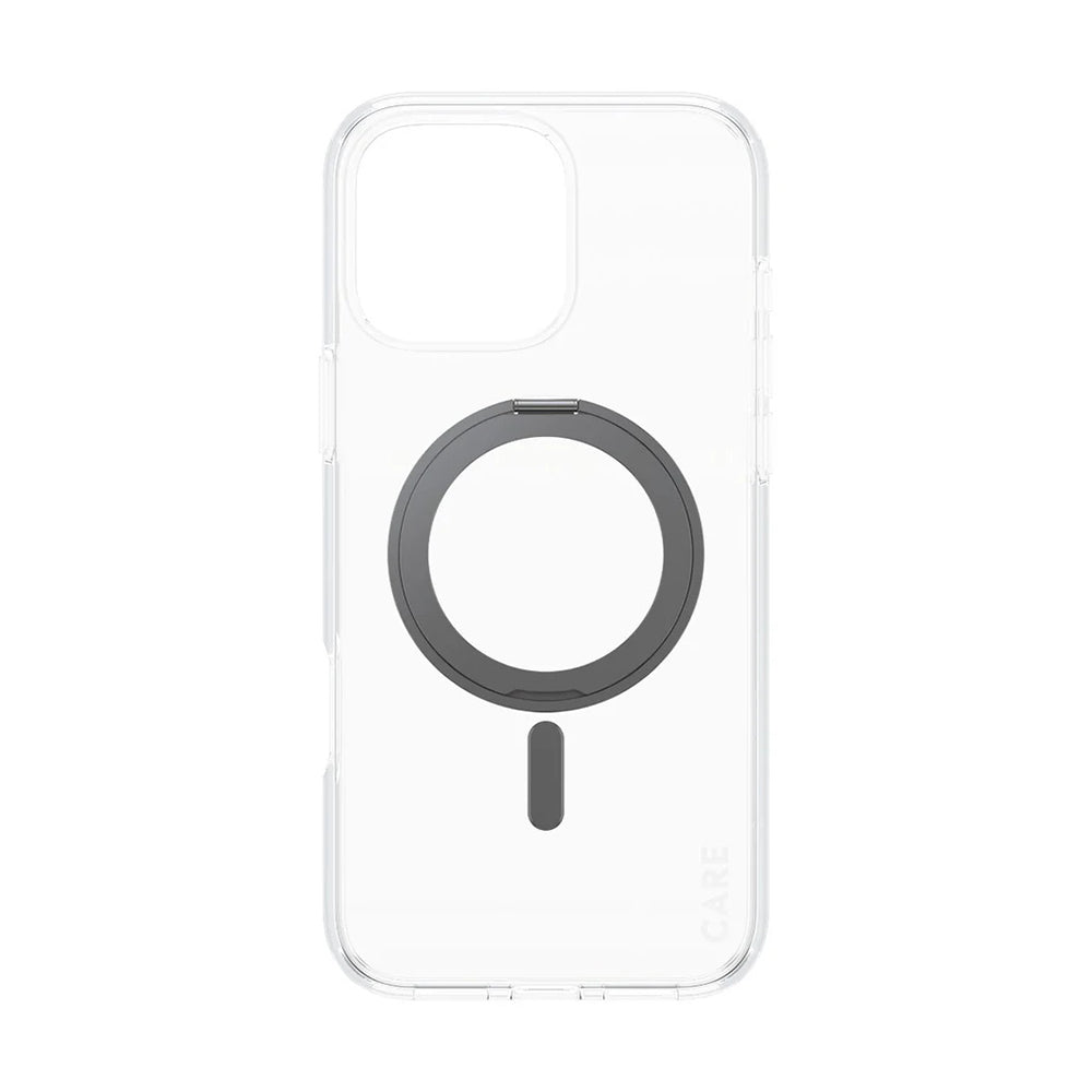 MagSafe Case for Apple iPhone 16 Pro Max, PanzerGlass, Care Feature Kickstand, Black Transparent