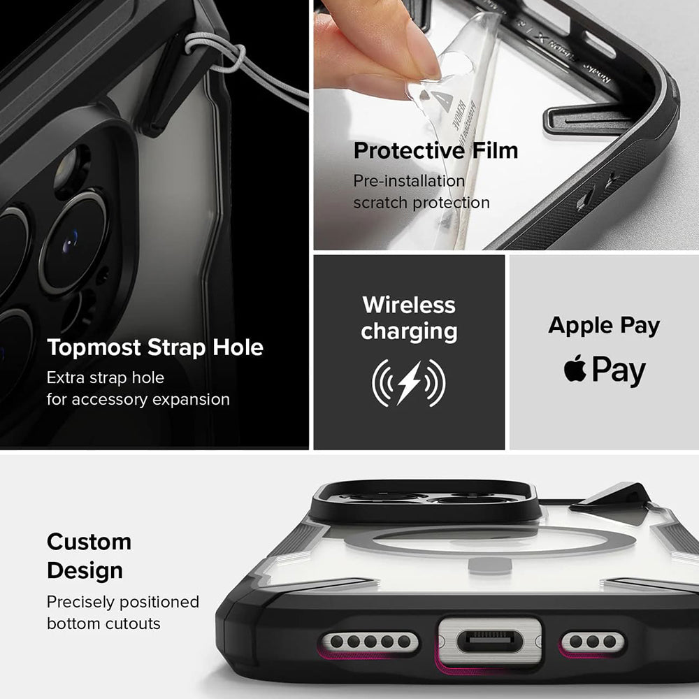MagSafe Hülle für Apple iPhone 16 Pro Max, Ringke, Fusion X, Schwarz