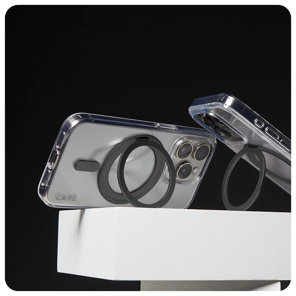 MagSafe Hülle für Apple iPhone 16 Pro, PanzerGlass, mit Kickstand, Schwarz Transparent