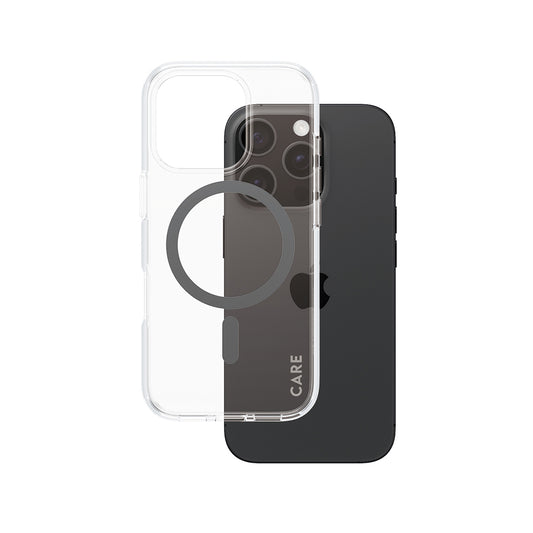 MagSafe Case for Apple iPhone 16 Pro, PanzerGlass, Urban Combat Care, Black Transparent