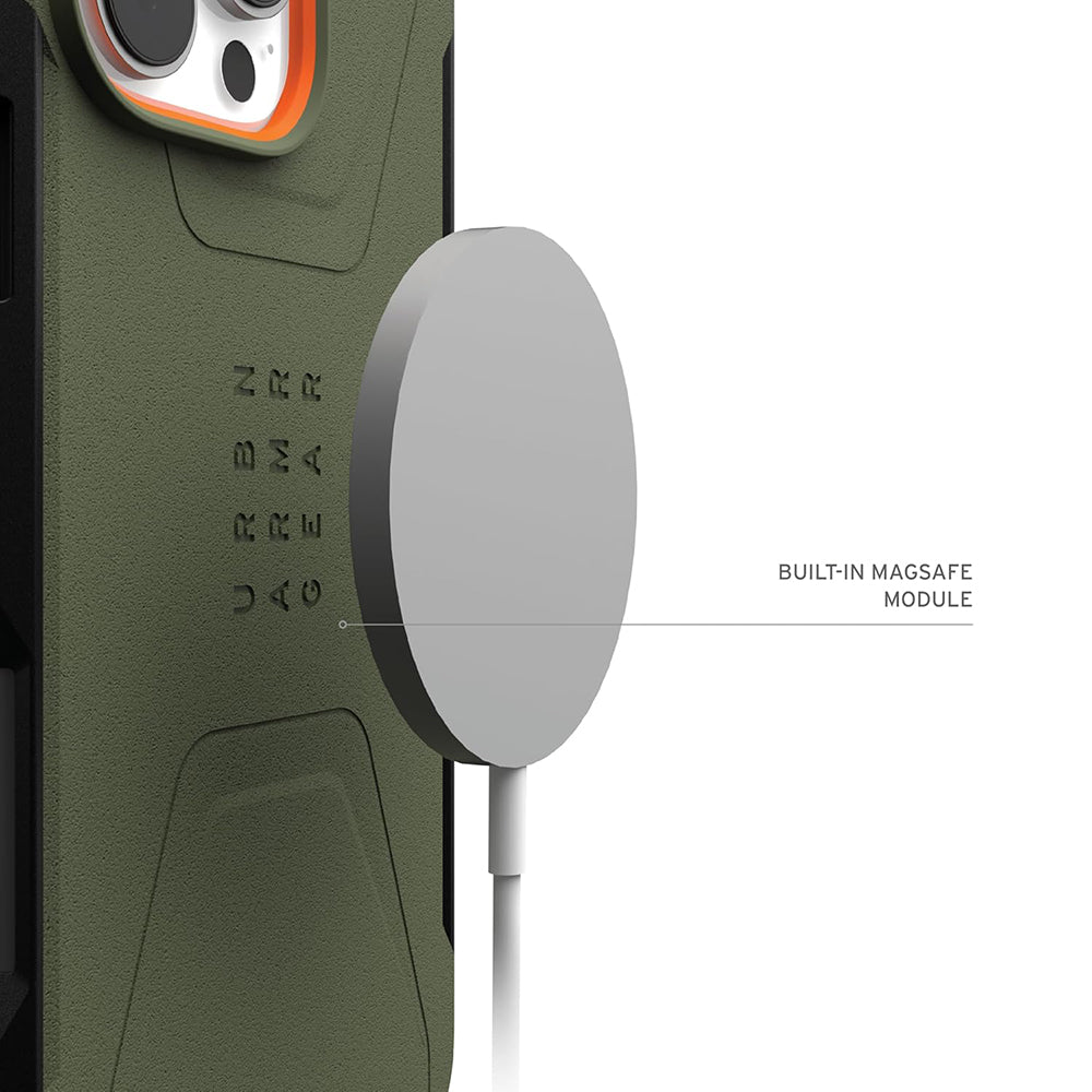 MagSafe Hülle für Apple iPhone 16 Pro, Urban Armor Gear, Civilian, Grün