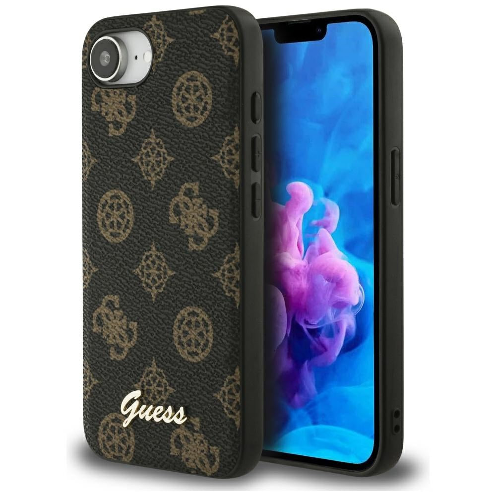 MagSafe Case for Apple iPhone 17e / 16e, Guess, Peony Script, Black