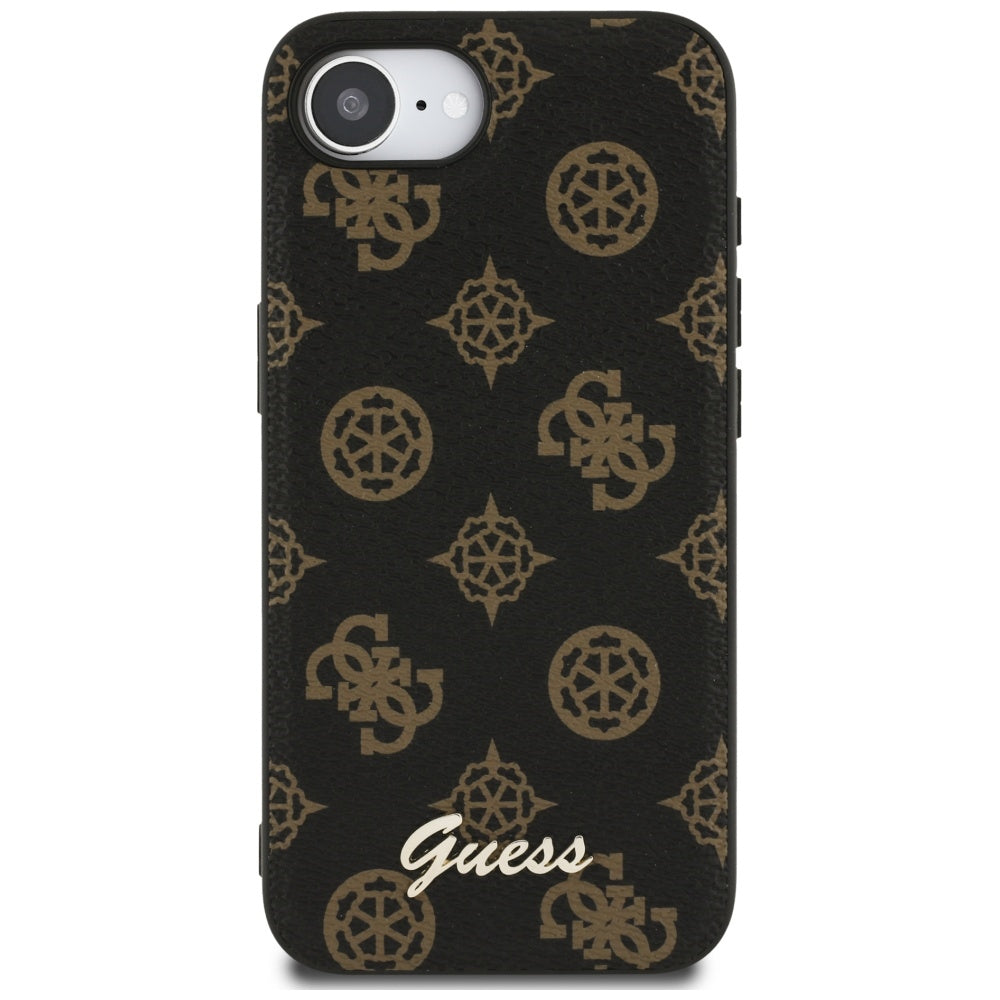 MagSafe Case for Apple iPhone 17e / 16e, Guess, Peony Script, Black
