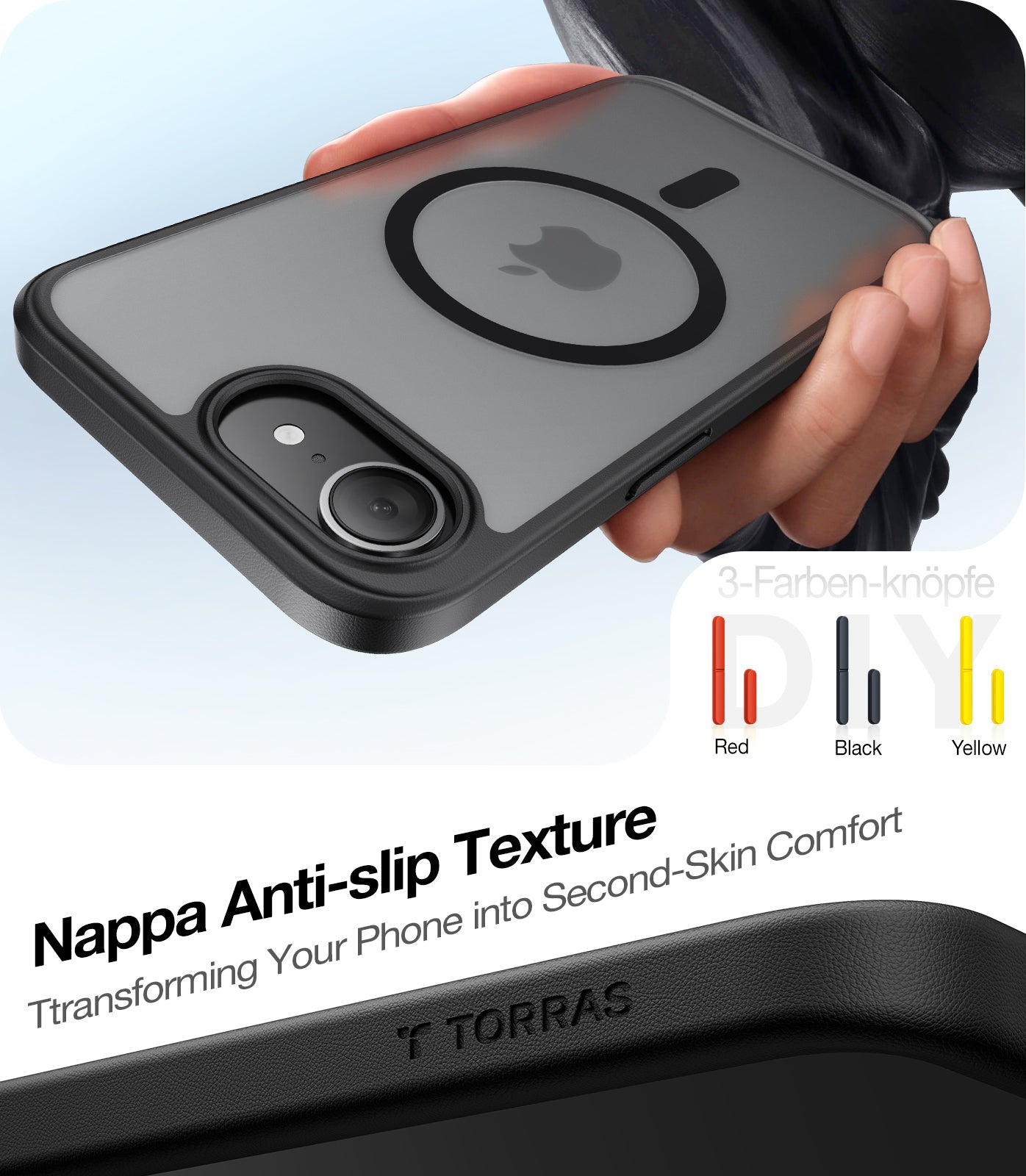 MagSafe Hülle für Apple iPhone 17e / 16e, Torras, Guardian, Schwarz