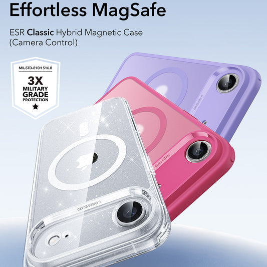 MagSafe Hülle für Apple iPhone 17 Air, ESR, Classic Hybrid Shimmer, Transparent