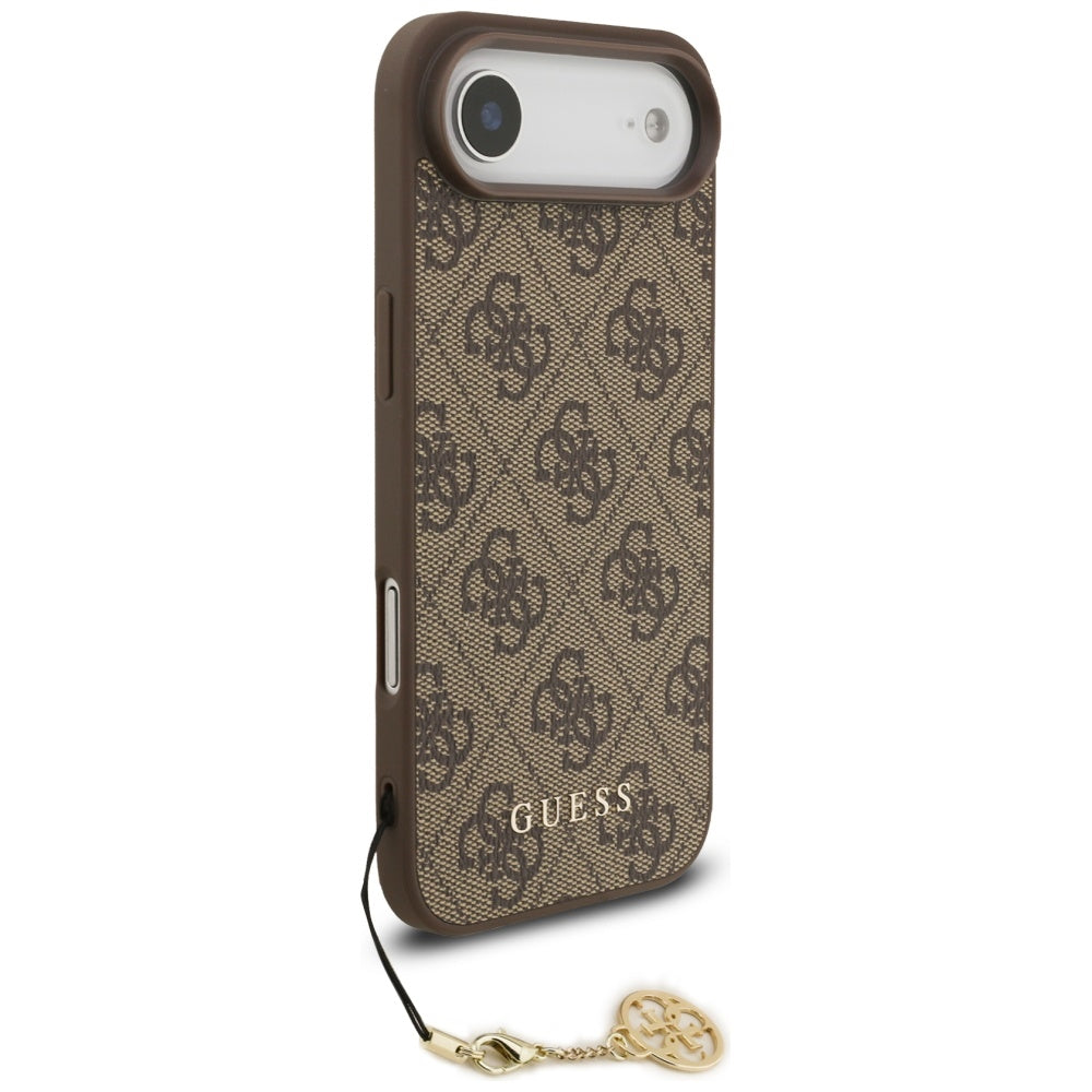 MagSafe Hülle für Apple iPhone 17 Air, Guess, 4G Charm Cradle, Braun