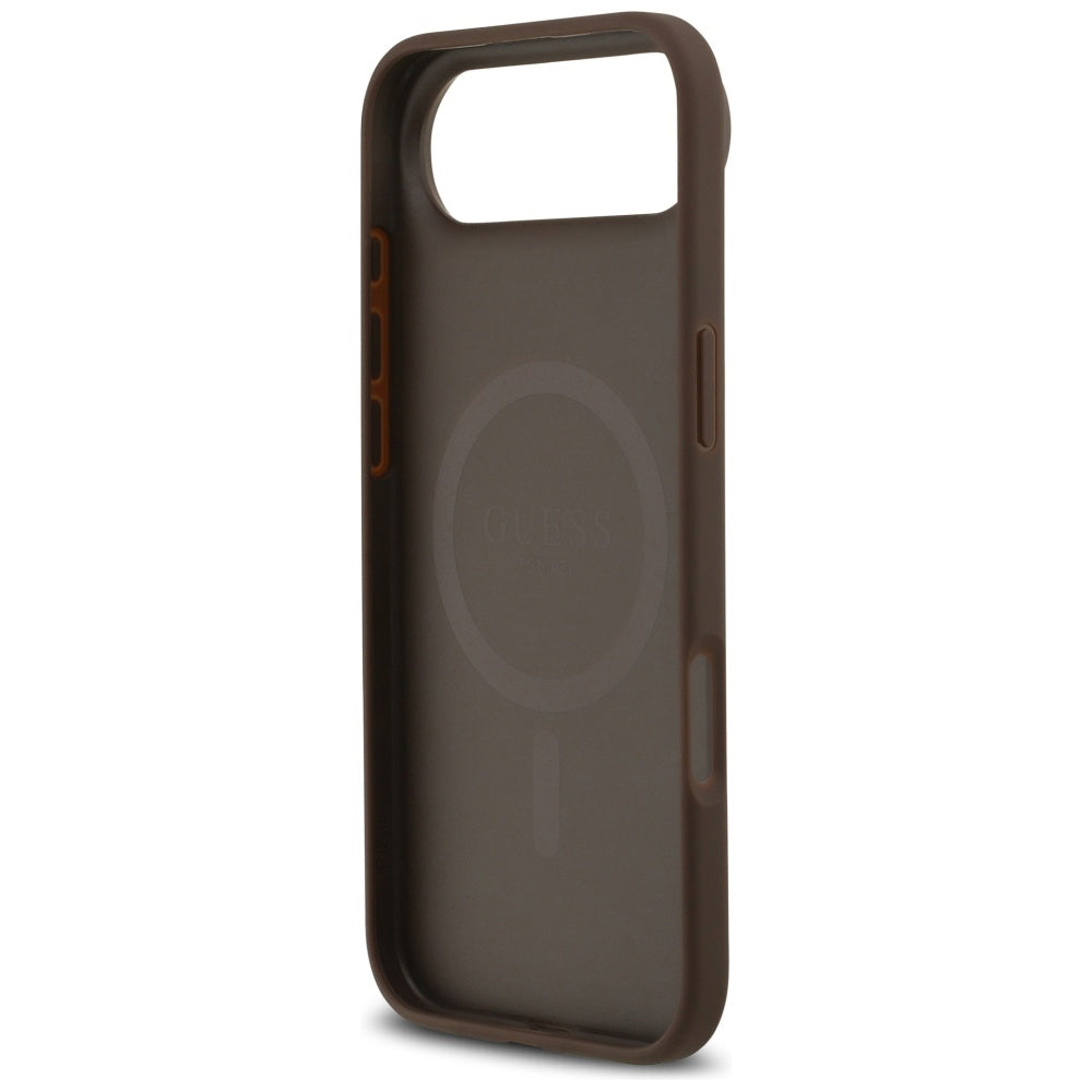 MagSafe Case for Apple iPhone 17 Air, Guess, 4G Circle Classic Logo, Brown