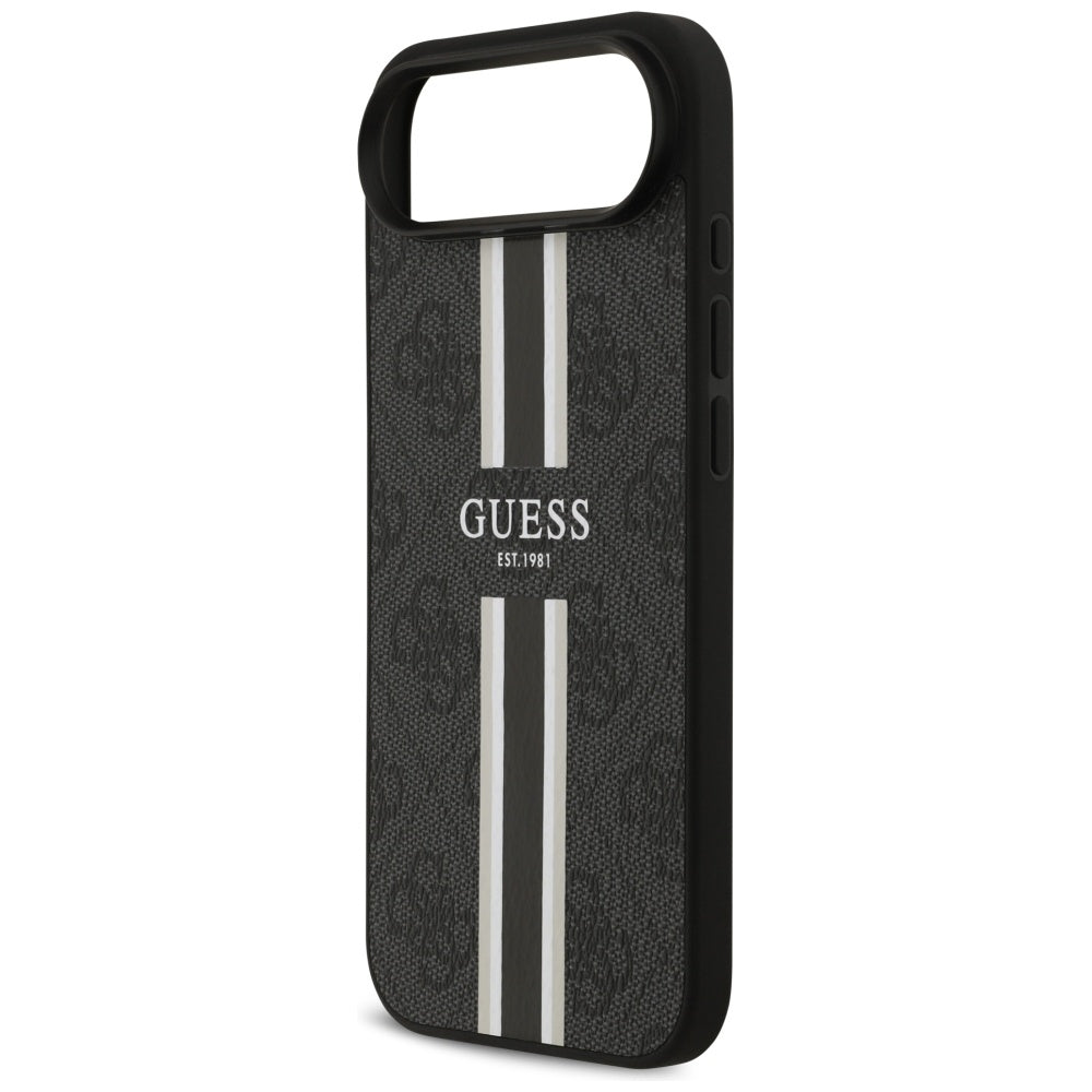 MagSafe Hülle für Apple iPhone 17 Air, Guess, 4G Printed Stripes, Schwarz