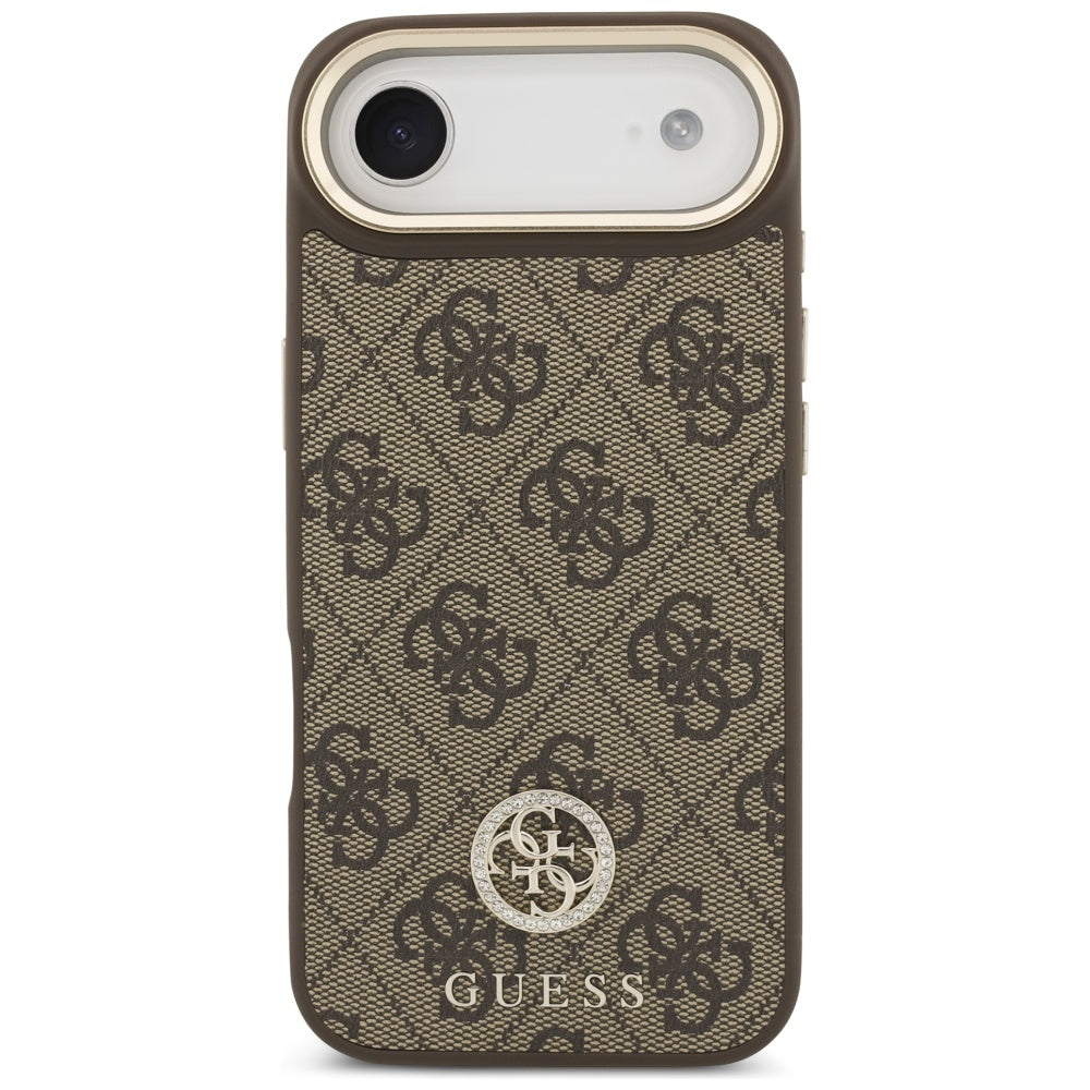 MagSafe Hülle für Apple iPhone 17 Air, Guess, 4G Strass Logo, Braun