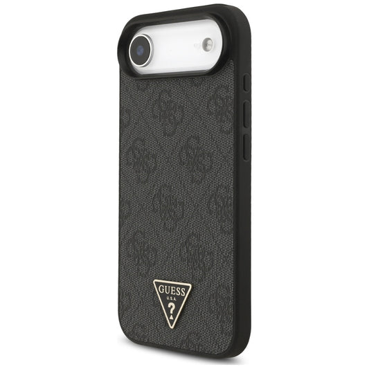 MagSafe Case for Apple iPhone 17 Air, Guess, 4G Triangle Logo with Cord Strap, Black